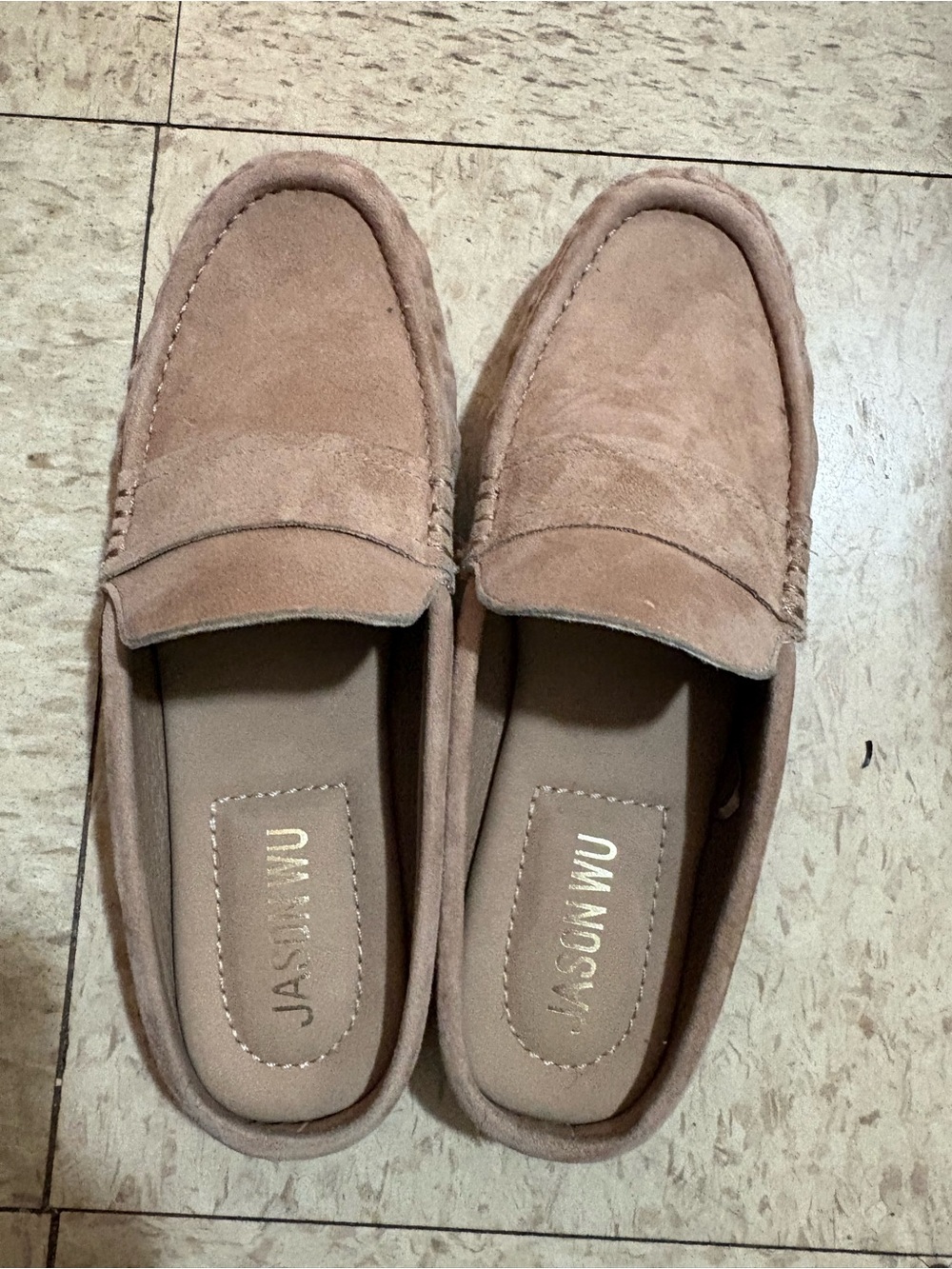 Jason Wu Suede Penny Loafers in Taupe